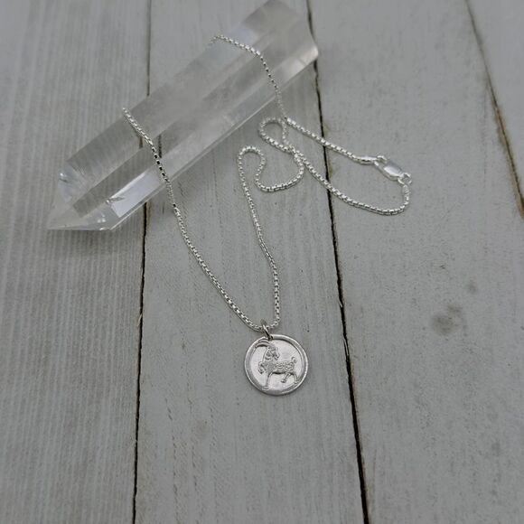 Chinese Zodiac Year of The Goat Pendant Necklace Sterling Silver - Picture 7 of 8